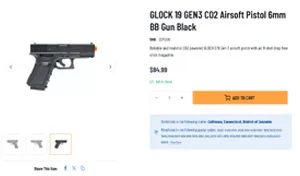 GLOCK 19 Gen 3 CO2 Airsoft Pistol