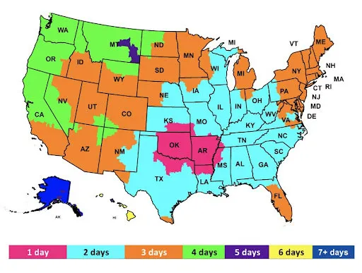 Elite Force Airsoft Shipping Map